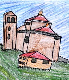 disegno del duomo di Mestre alla fine dell'ottocento